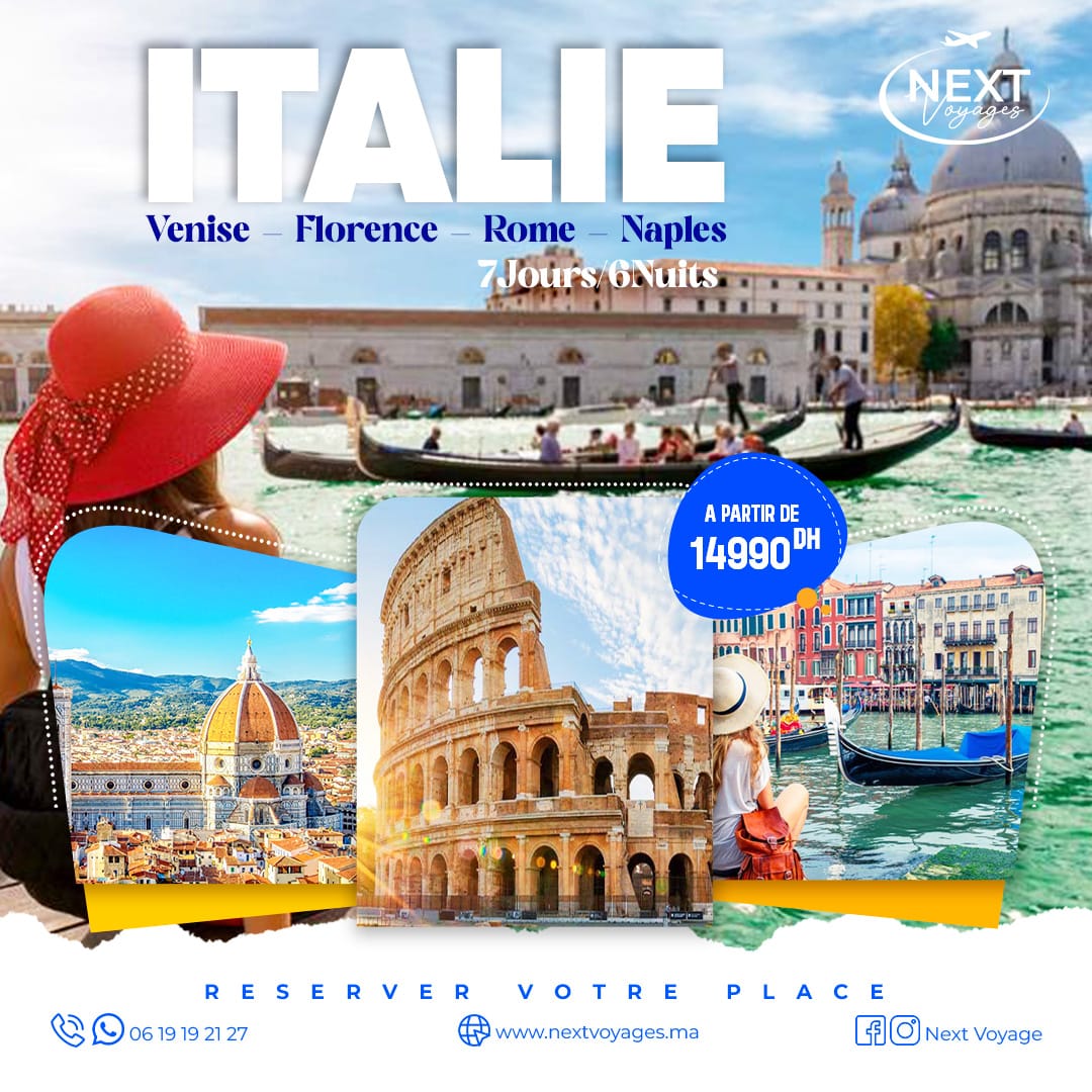 Voyage au cœur de l’Italie – 7 jours / 6 nuits -Venise – Florence – Rome – Naples