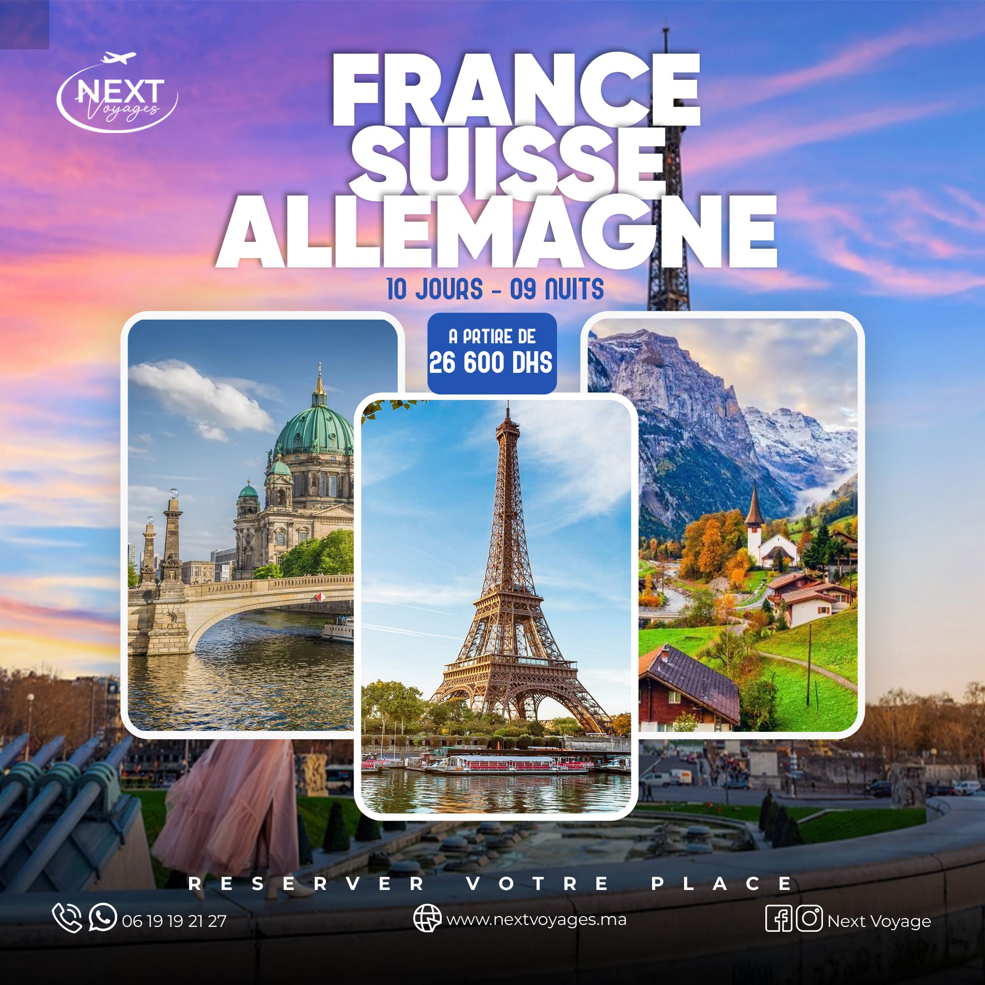 Voyage France, Suisse, Allemagne et Luxembourg - 10 Jours / 9 Nuits