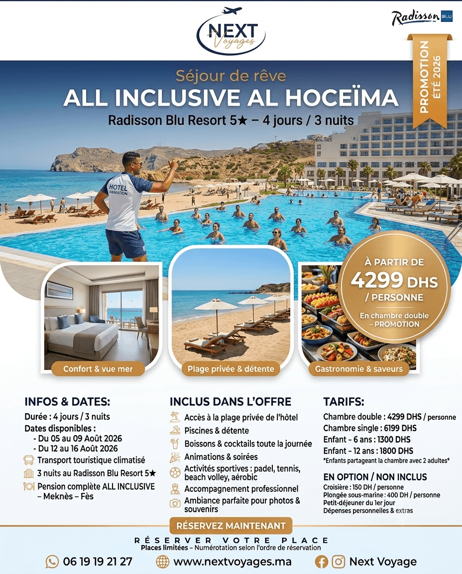 SÉJOUR AL HOCEÏMA RADISSON BLU ALL INCLUSIVE