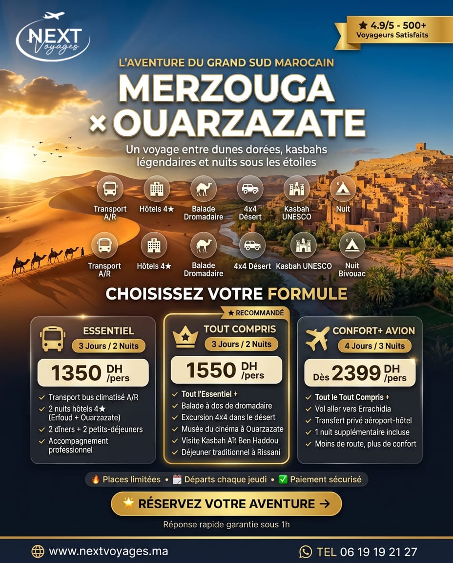 Merzouga & Ouarzazate – Circuit désert Maroc